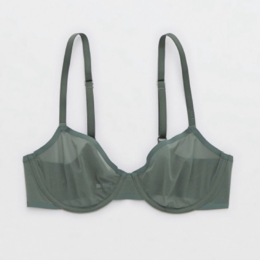 aerie SMOOTHEZ MESH UNLINED BRA-36DDD-Royal Palm